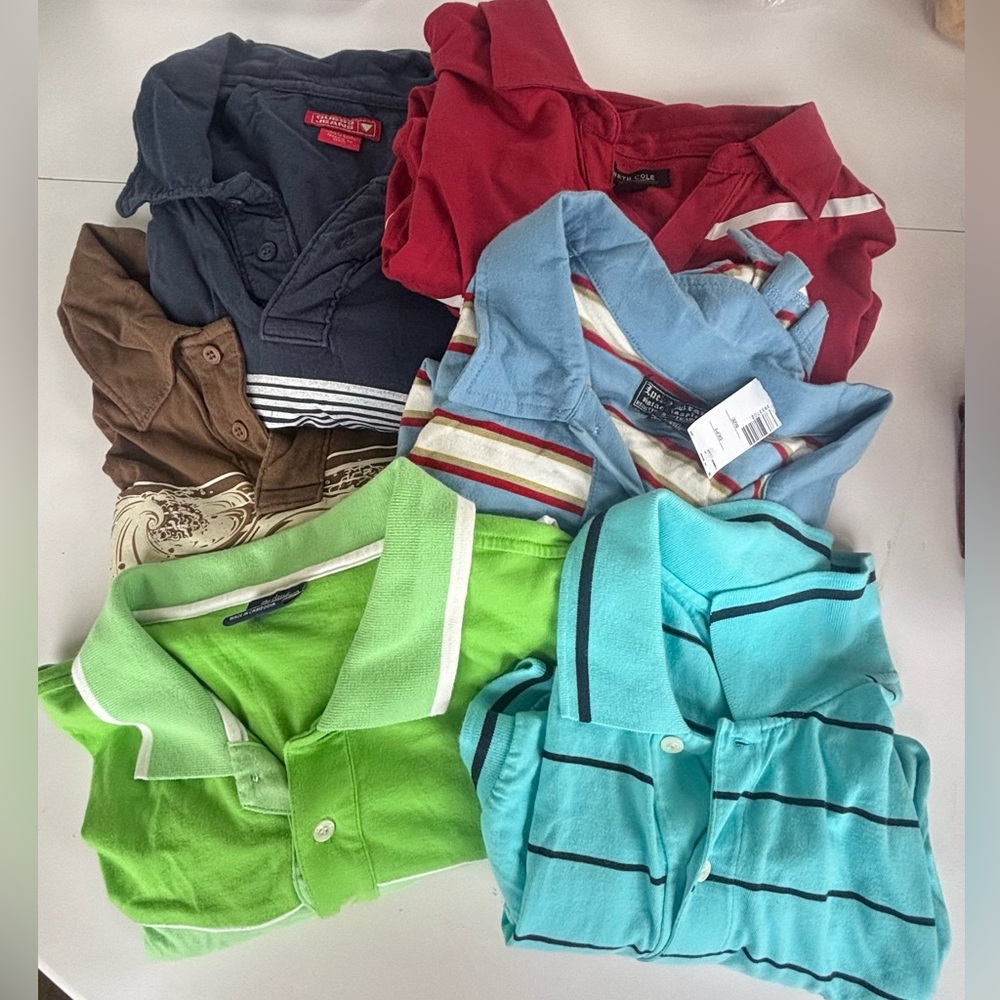 LOT of 6 Y2K men’s polos Le Tigre Guess Kenneth Cole Lucky VGUC XXL